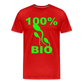 Symbole écologique vert 100 % biologique | Conception organique de la nature - T-shirt bio Premium Homme - rouge - Devant - Damien (186cm)