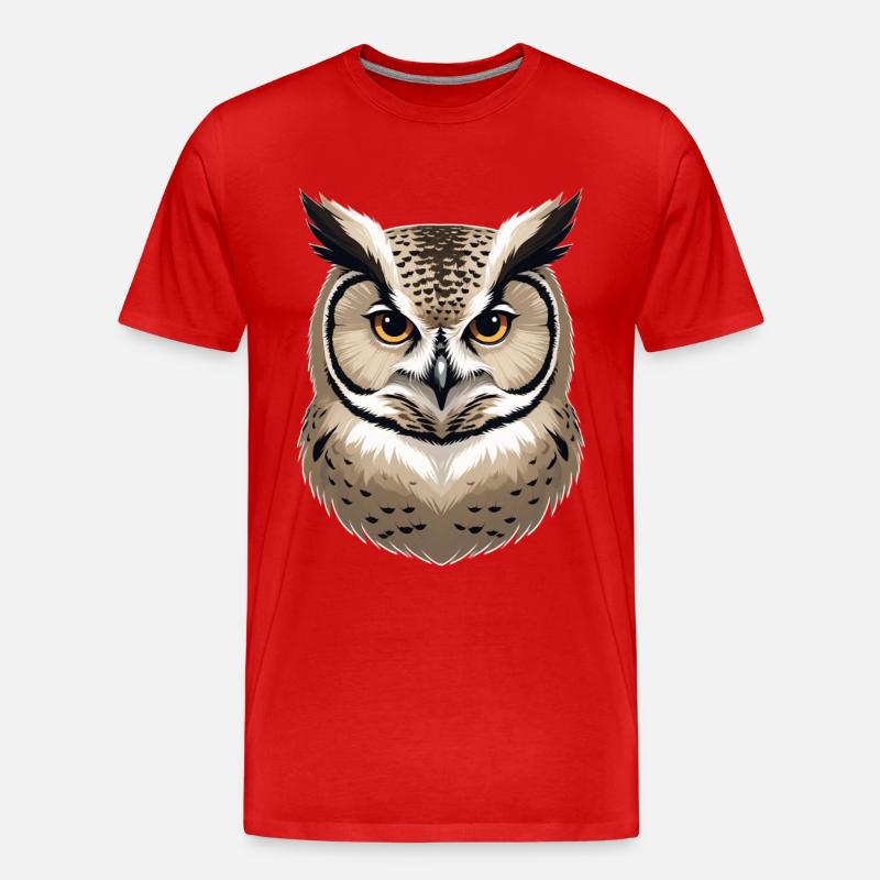 WaldEulenblick - Männer Premium Bio T-Shirt - Rot