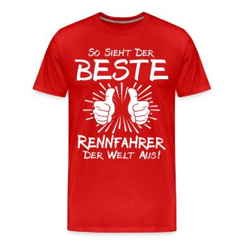 Bester Rennfahrer - Männer Premium Bio T-Shirt - Rot - Vorne - Damien (186cm)