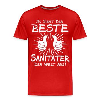 Meilleur ambulancier - T-shirt bio Premium Homme - rouge - Devant - Damien (186cm)