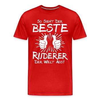 Best rower - Men's Premium Organic T-Shirt - red - Front - Damien (186cm)