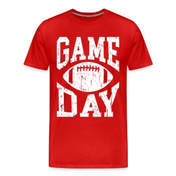 Jour de match Football - T-shirt bio Premium Homme - rouge - Devant - Damien (186cm)