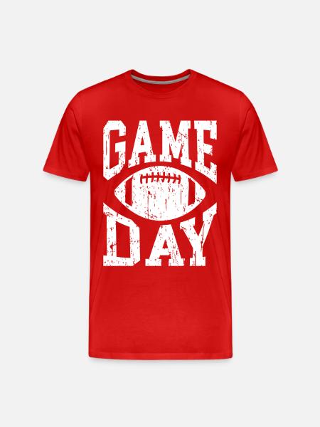 Game Day Football - Men's Premium Organic T-Shirt - red