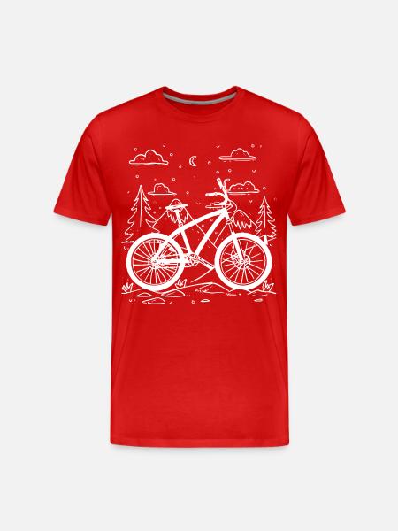 Cartoon Fahrradfahrer - Männer Premium Bio T-Shirt - Rot