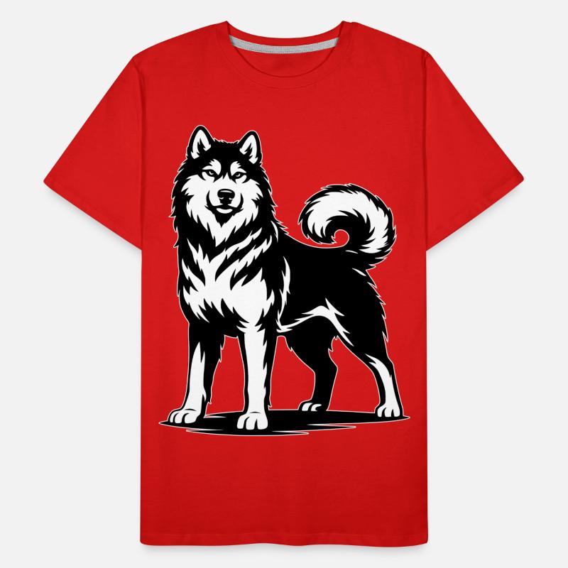 Alaskan Malamute in stolzer Pose Männer Premium Bio T-Shirt