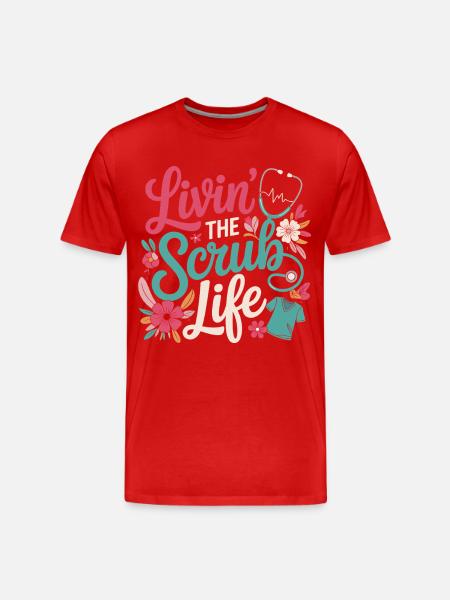 Livin' the Scrub Life - Männer Premium Bio T-Shirt - Rot