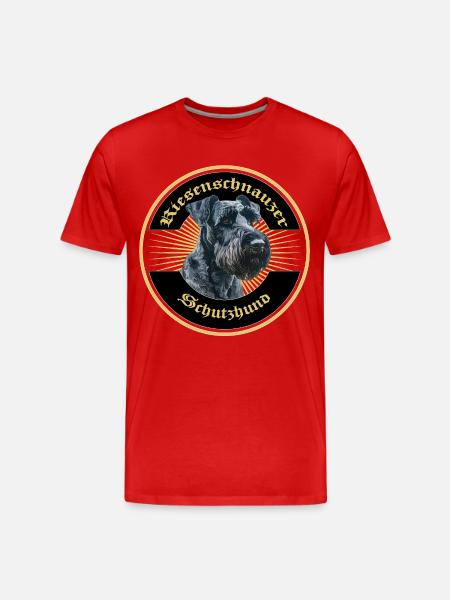 Riesenschnauzer Schutzhund Emblem Gold - Männer Premium Bio T-Shirt - Rot