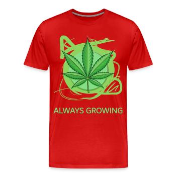 Toujours en croissance - T-shirt bio Premium Homme - rouge - Devant - Damien (186cm)