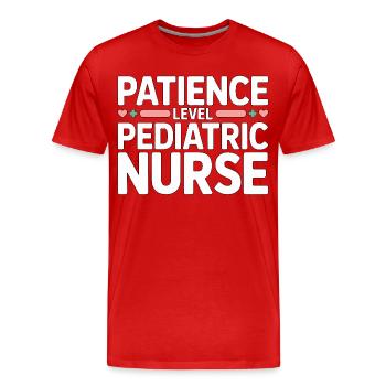 Pediatric Nurse Patience Level Pediatric Nursing - Männer Premium Bio T-Shirt - Rot - Vorne - Damien (186cm)
