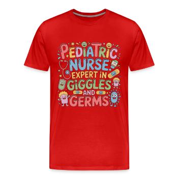 Pediatric Nurse Expert In Giggles And Child Care - Men's Premium Organic T-Shirt - red - Front - Damien (186cm)
