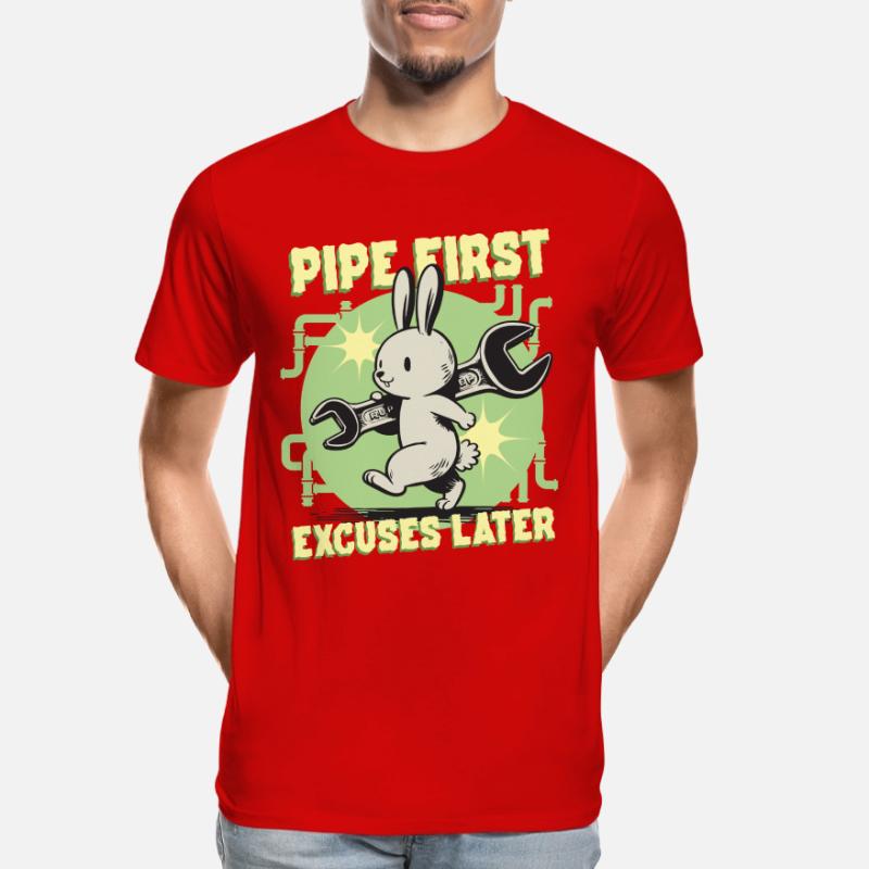 Pipelayer Pipe Builder Pipe First Men's Premium Organic T-Shirt