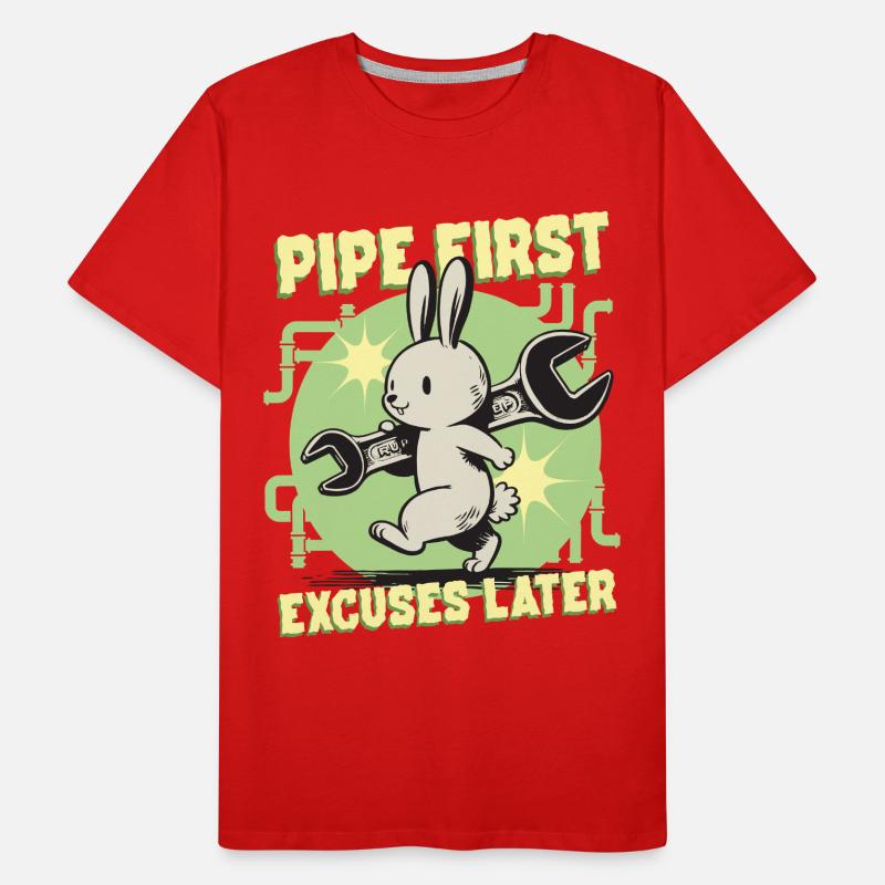Pipelayer Pipe Builder Pipe First Men's Premium Organic T-Shirt