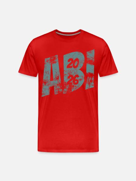 Abi 2026 - Abitur - Geschenk - Männer Premium Bio T-Shirt - Rot