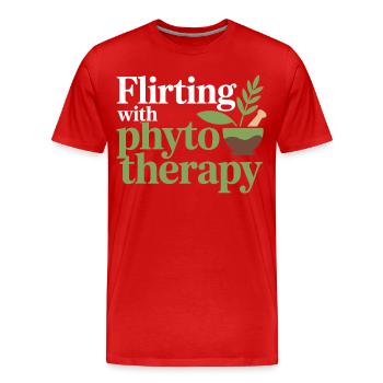 Herbalist Flirting With Phytotherapy Professional  - Men's Premium Organic T-Shirt - red - Front - Damien (186cm)