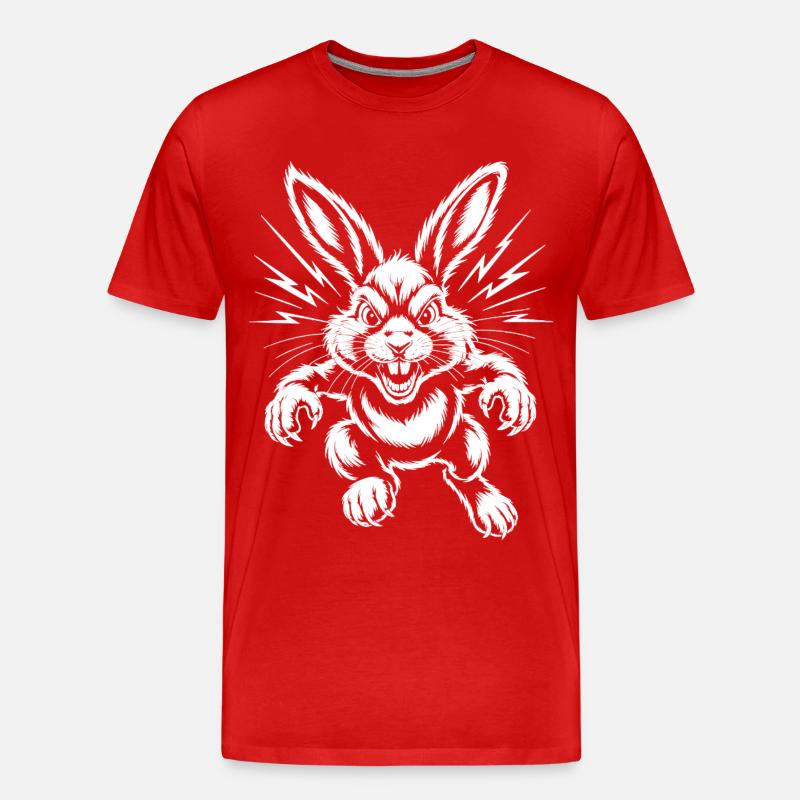 Lapin agressif - T-shirt bio Premium Homme - rouge