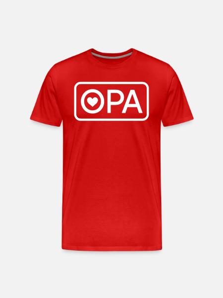 OPA 2026 Stolzer Großvater Ankündigung - Männer Premium Bio T-Shirt - Rot