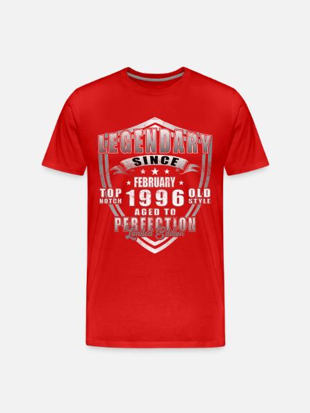 February 1996 Birthday Husband - Men's Premium Organic T-Shirt - red