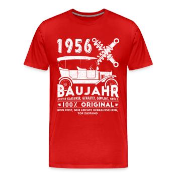 1956 Baujahr Geburtsjahr - Männer Premium Bio T-Shirt - Rot - Vorne - Damien (186cm)