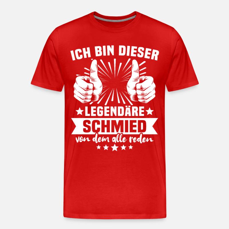 Schmied Legende - Männer Premium Bio T-Shirt - Rot