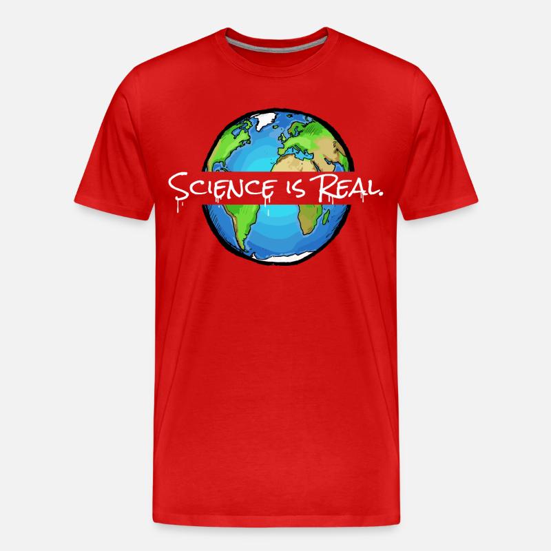 Science is Real | Weltkugel - Männer Premium Bio T-Shirt - Rot