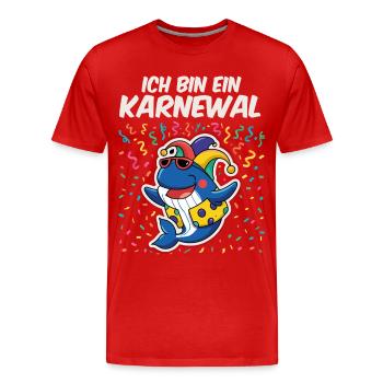 Ich bin ein Karneval - Männer Premium Bio T-Shirt - Rot - Vorne - Damien (186cm)