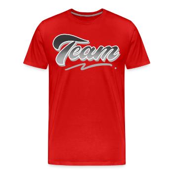 Équipe - T-shirt bio Premium Homme - rouge - Devant - Damien (186cm)
