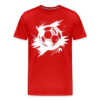 Fußball Streetart - Männer Premium Bio T-Shirt - Rot - Vorne - Damien (186cm)
