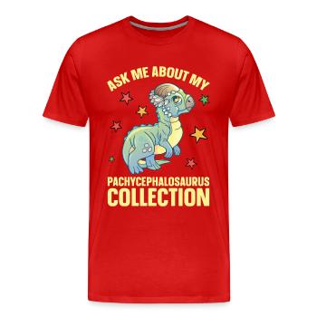 Pachycephalosaurus Stuffed Animal Plush Dinosaur - Men's Premium Organic T-Shirt - red - Front - Damien (186cm)