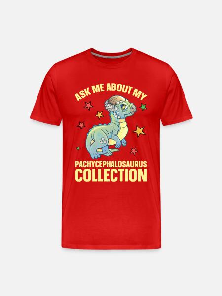 Pachycephalosaurus Plüschtier Dinosaurier - Männer Premium Bio T-Shirt - Rot