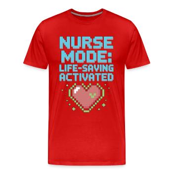 Infirmier en soins intensifs en mode soins intensifs en soins intensifs sauvants - T-shirt bio Premium Homme - rouge - Devant - Damien (186cm)