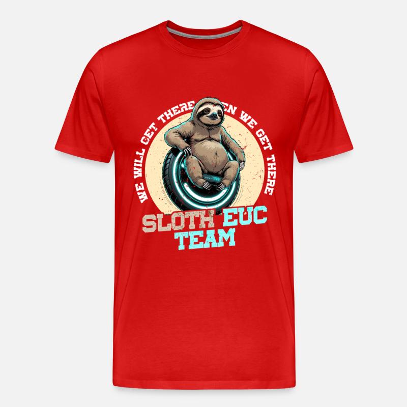 Monowheel Monocyclist - Männer Premium Bio T-Shirt - Rot