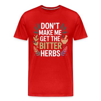 Herboriste Ne Me Oblige Pas à Prendre The Bitter Herbs Pro - T-shirt bio Premium Homme - rouge - Devant - Damien (186cm)