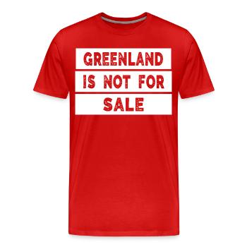 Le Groenland n’est pas à vendre - T-shirt bio Premium Homme - rouge - Devant - Damien (186cm)