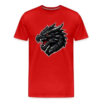 Drachenkopf mit rotem Blick - Männer Premium Bio T-Shirt - Rot - Vorne - Damien (186cm)