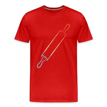 Vintage Rolling Pin Sketch - Men's Premium Organic T-Shirt - red - Front - Damien (186cm)