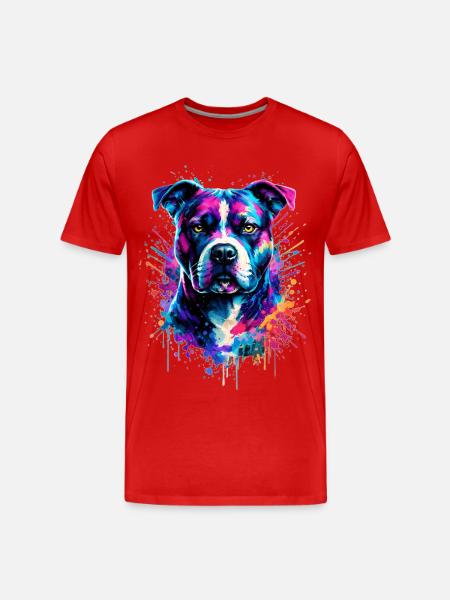 American Staffordshire Terrier - Men's Premium Organic T-Shirt - red