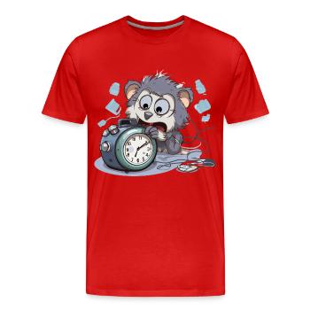 Morgenchaos Otter Wecker - Männer Premium Bio T-Shirt - Rot - Vorne - Damien (186cm)
