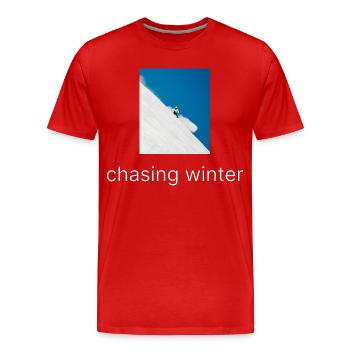 À la poursuite de l’hiver - T-shirt bio Premium Homme - rouge - Devant - Damien (186cm)