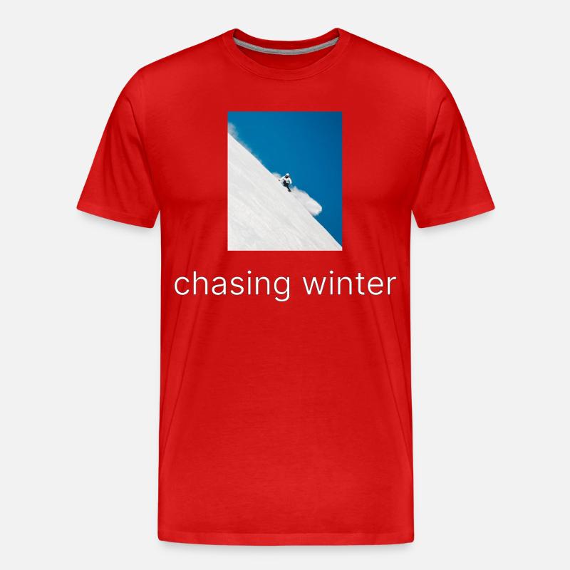 chasing winter - Männer Premium Bio T-Shirt - Rot