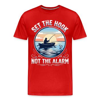 Accroche, pas l’alarme, pêcheur Spruch - T-shirt bio Premium Homme - rouge - Devant - Damien (186cm)