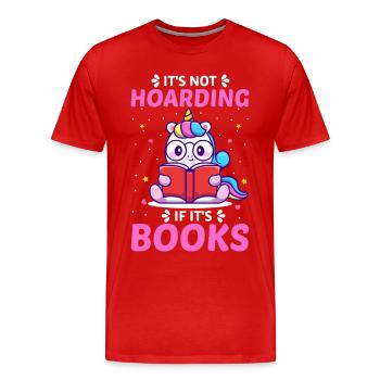 Lire, lire, licorne - T-shirt bio Premium Homme - rouge - Devant - Damien (186cm)