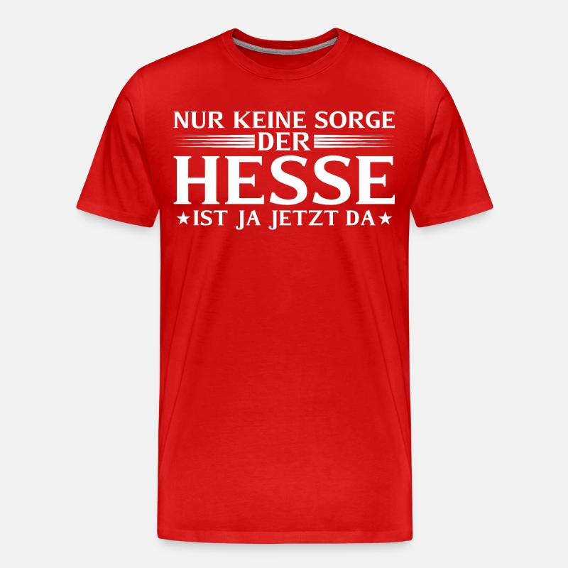 Hesse is here now - Hessian dialect - Men's Premium Organic T-Shirt - red