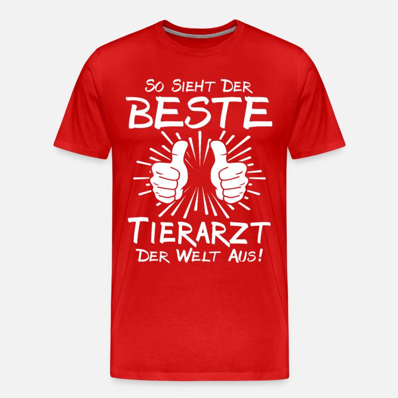 Bester Tierarzt - Männer Premium Bio T-Shirt - Rot