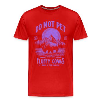 Les bisons vintage ne caressent pas les vaches duveteuses Bizons drôles - T-shirt bio Premium Homme - rouge - Devant - Damien (186cm)