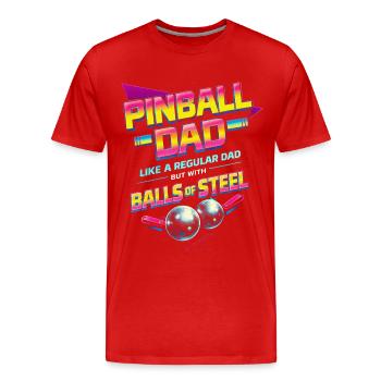Pinball Pinball Player Father - Men's Premium Organic T-Shirt - red - Front - Damien (186cm)