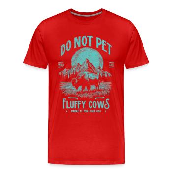 Les bisons vintage ne caressent pas les vaches duveteuses Bizons drôles - T-shirt bio Premium Homme - rouge - Devant - Damien (186cm)