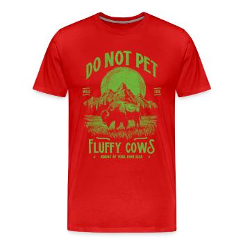 Les bisons vintage ne caressent pas les vaches duveteuses Bizons drôles - T-shirt bio Premium Homme - rouge - Devant - Damien (186cm)
