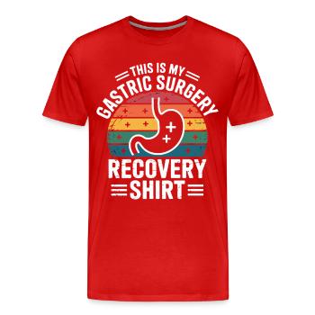 Magen-OP Erholung Shirt - Männer Premium Bio T-Shirt - Rot - Vorne - Damien (186cm)