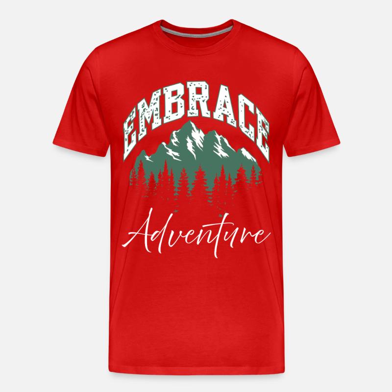 Umarme das Adventure Mountain Logo - Männer Premium Bio T-Shirt - Rot