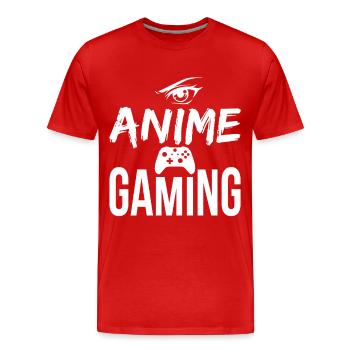 Jeux d’anime – Otaku & Gamer Design - T-shirt bio Premium Homme - rouge - Devant - Damien (186cm)